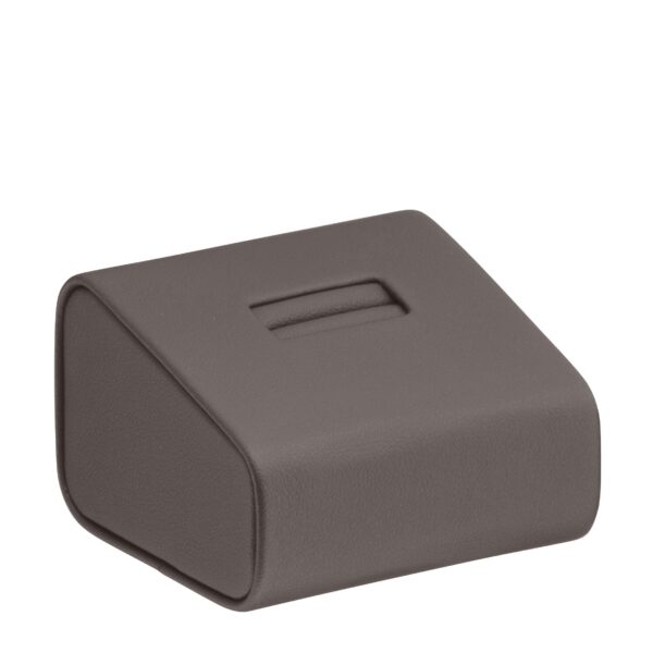 Leatherette single ring display stand with customizable logo branding for wholesale jewelry packaging