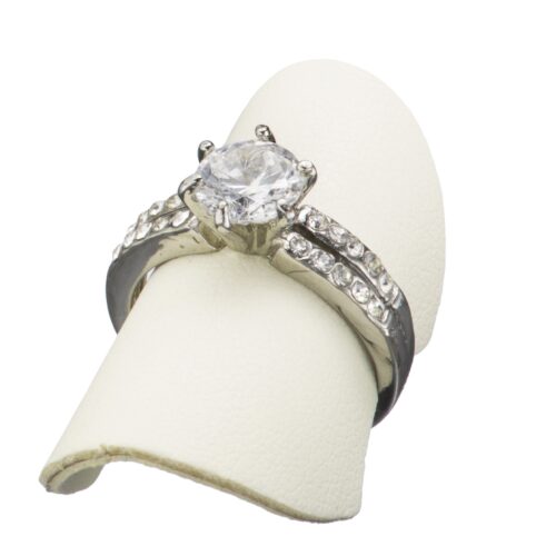 Premium custom leatherette ring display pad in multiple colors with embossed branding for luxury jewelry packaging