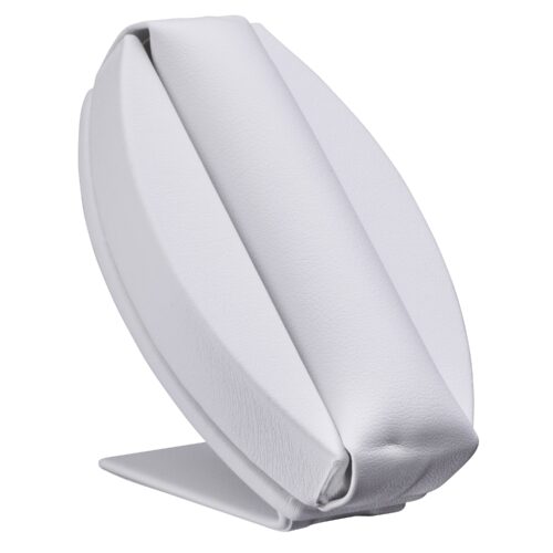 Leatherette multi-ring display stand with cushioned roll inserts for jewelry retail packaging