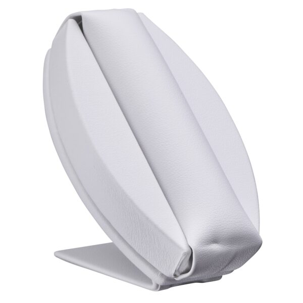 Leatherette multi-ring display stand with cushioned roll inserts for jewelry retail packaging
