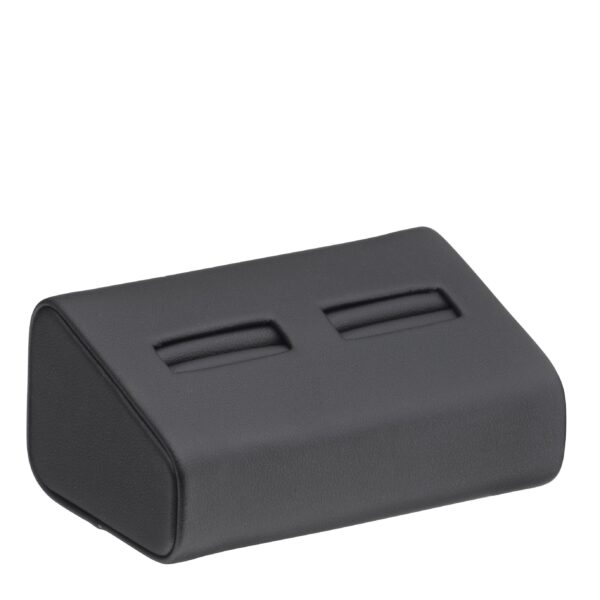 Leatherette double ring stand display with small rectangular design in custom color