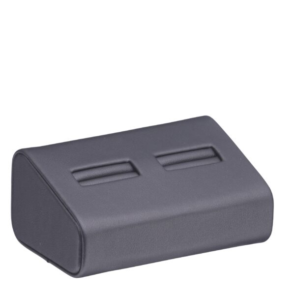 Leatherette double ring stand display with small rectangular design in custom color