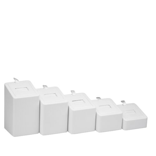 Leatherette ring slot display stands set of 5, premium jewelry packaging with customizable colors and logos