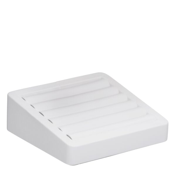 7-row leatherette ring display tray with custom logo branding for jewelry retailers and boutiques