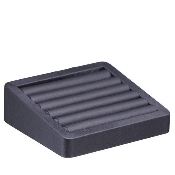 7-row leatherette ring display tray with custom logo branding for jewelry retailers and boutiques