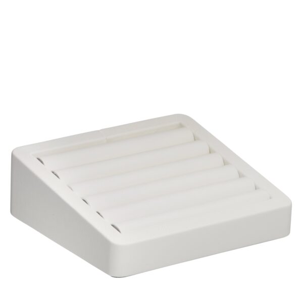 7-row leatherette ring display tray with custom logo branding for jewelry retailers and boutiques