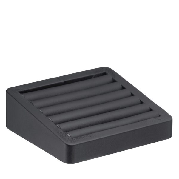 7-row leatherette ring display tray with custom logo branding for jewelry retailers and boutiques