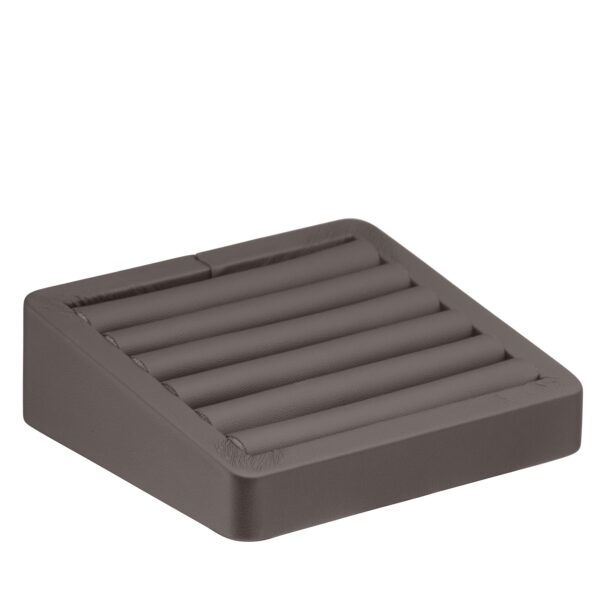 7-row leatherette ring display tray with custom logo branding for jewelry retailers and boutiques
