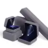 Custom LED Light Luxury Earring Box with Flocking Finish – OEM/Private Label Premium custom LED light earring box with luxury flocking finish and professional jewelry display compartments