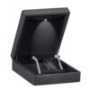 Professional black LED T-style earring display box with custom branding, factory-direct custom jewelry packaging
