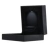 Black LED slim engagement ring box with custom branding and illuminated display—premium jewelry packaging