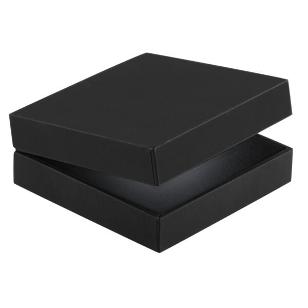 Black LED slim engagement ring box with custom branding and illuminated display—premium jewelry packaging