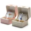 Custom LED Light Jewelry Box | Wholesale OEM Rigid Packaging Custom LED light jewelry box open to show illuminated velvet interior and gold hot-stamp logo branding