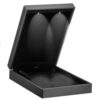 Premium black LED-lit necklace display box with custom logo branding and foam insert