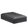 Premium black LED-lit necklace display box with custom logo branding and foam insert