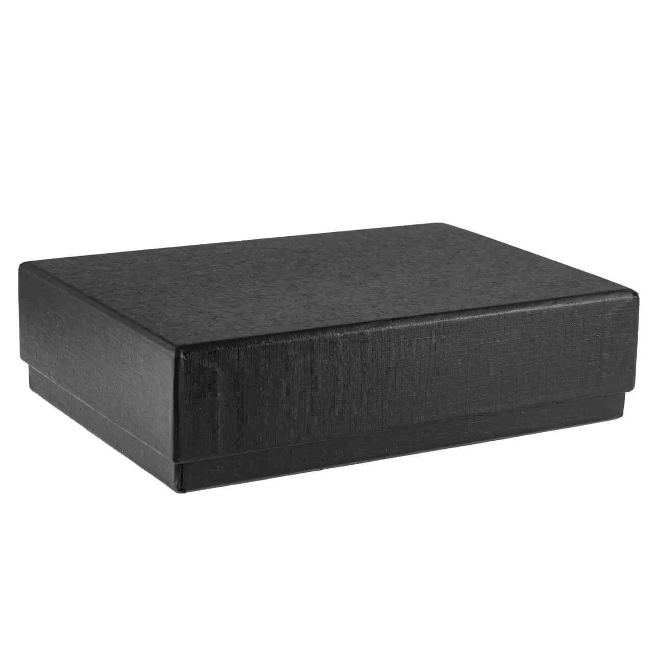 Premium black LED-lit necklace display box with custom logo branding and foam insert