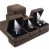 LED light-up ring box with velvet lining and custom jewelry branding