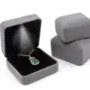 LED light-up ring box with velvet lining and custom jewelry branding