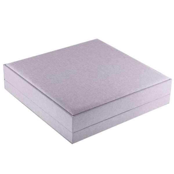 Linen Weave Necklace Box – Custom OEM Jewelry Packaging Premium linen weave necklace box with custom logo printing and foam insert for jewelry brands