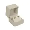 Custom Linen Weave Earring Box | Factory-Direct Jewelry Packaging Linen weave earring box with custom logo branding, foam insert, and fabric exterior for jewelry packaging