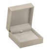 Large linen weave pendant box with custom logo embossing and premium interior – luxury jewelry packaging