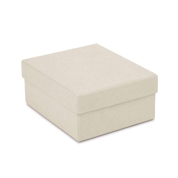Linen weave fabric t-bar pendant presentation box with woven texture detail