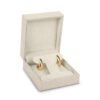 Linen weave fabric t-bar pendant presentation box with woven texture detail