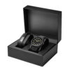 Custom Logo Watch Box | High-End Rigid Paper Packaging Custom watch box with logo, rigid paper construction, luxury velvet tray insert for wholesale OEM packaging
