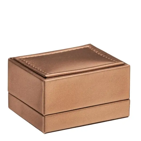 Luxury leather cufflink display box with custom foam insert and embossed branding