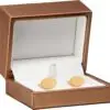 Luxury leather cufflink display box with custom foam insert and embossed branding