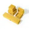 Light luxury warm yellow sheepskin velvet jewelry box with custom foam insert and magnetic closure