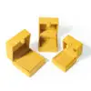 Light luxury warm yellow sheepskin velvet jewelry box with custom foam insert and magnetic closure