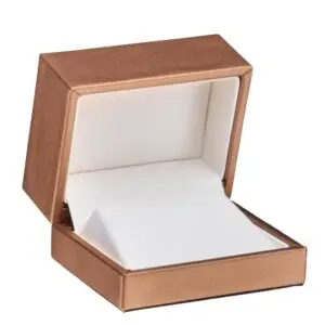 Premium luxury leather earring box with custom logo embossing and soft-touch finish