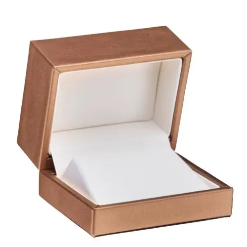 Premium luxury leather earring box with custom logo embossing and soft-touch finish