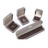 Custom luxury gray leather jewelry boxes with velvet insert and embossed logo, OEM wholesale packaging by On The Way