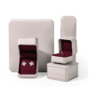 Luxury Custom Leather Jewelry Box Set with Burgundy Suede Interior Off-white luxury leather jewelry box set with burgundy suede interior and custom branding options