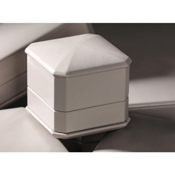 Luxury Custom Leather Jewelry Box Set with Burgundy Suede Interior Off-white luxury leather jewelry box set with burgundy suede interior and custom branding options