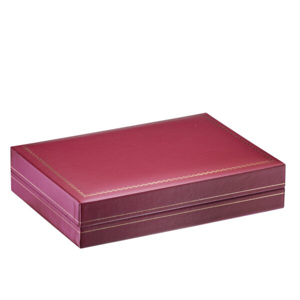 Luxury Rigid Necklace Box, Custom Private Label Jewelry Packaging Luxury rigid kraft necklace and pendant box with custom branding and vintage aesthetic interior display