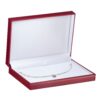Luxury Rigid Necklace Box, Custom Private Label Jewelry Packaging Luxury rigid kraft necklace and pendant box with custom branding and vintage aesthetic interior display