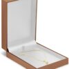 Luxury Leather Small Necklace Box, Custom Logo & Embossing Premium custom leather necklace and pendant box with embossed logo, showing interior velvet lining and elegant closure options