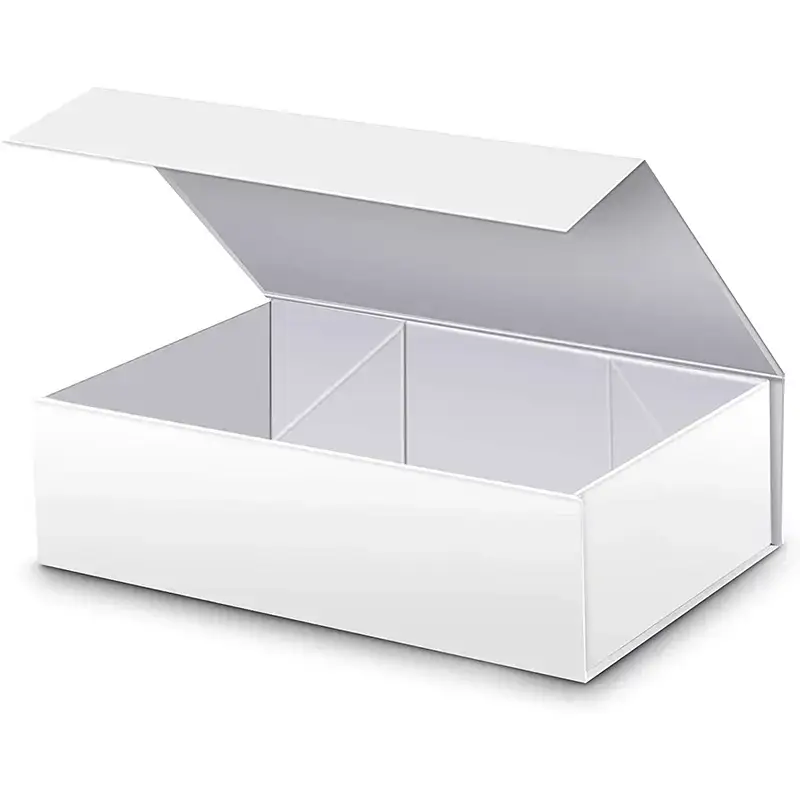 Custom eco-friendly magnetic folded rigid jewelry box in recyclable paperboard with foil-stamped logo — factory-direct wholesale
