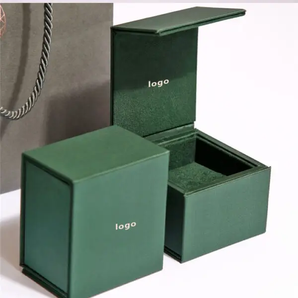Custom magnetic closure jewelry boxes with foam inserts and logo branding – luxury rigid packaging