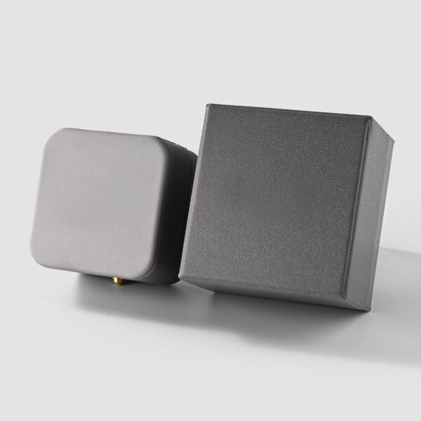 Premium Gray Magnetic Jewelry Gift Boxes – Ring & Earring Set Premium gray magnetic jewelry gift box set with integrated ring and earring display compartments