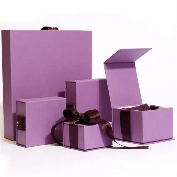 Custom magnetic closure jewelry boxes with foam inserts and logo branding – luxury rigid packaging