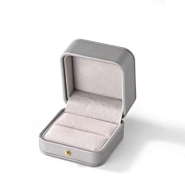 Premium Gray Magnetic Jewelry Gift Boxes – Ring & Earring Set Premium gray magnetic jewelry gift box set with integrated ring and earring display compartments