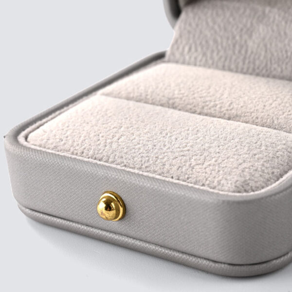 Premium Gray Magnetic Jewelry Gift Boxes – Ring & Earring Set Premium gray magnetic jewelry gift box set with integrated ring and earring display compartments