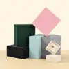 Custom polychrome magnetic jewelry gift box with branded logo and interior foam insert, factory-direct OEM packaging
