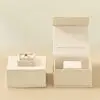Custom polychrome magnetic jewelry gift box with branded logo and interior foam insert, factory-direct OEM packaging