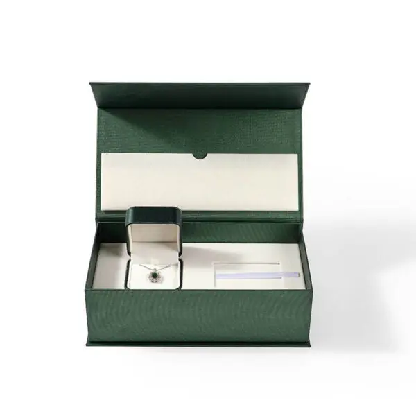 Custom Magnetic Rectangle Jewelry Gift Box with Ring Insert – Wholesale OEM Luxury magnetic rectangle jewelry gift box with custom ring insert and foil logo branding