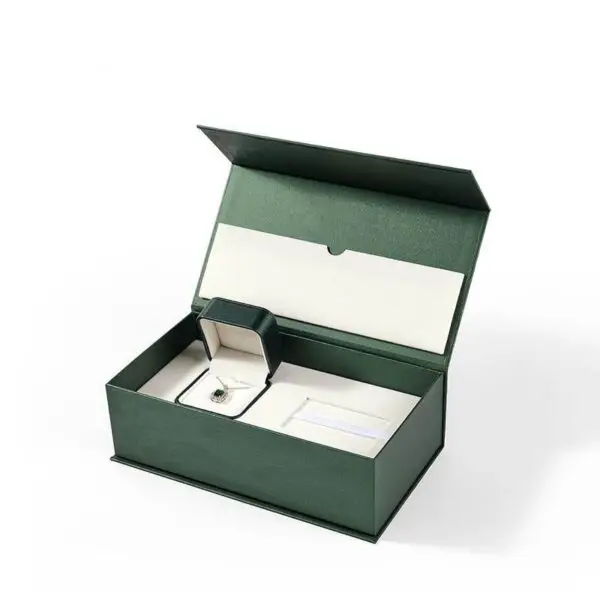 Custom Magnetic Rectangle Jewelry Gift Box with Ring Insert – Wholesale OEM Luxury magnetic rectangle jewelry gift box with custom ring insert and foil logo branding